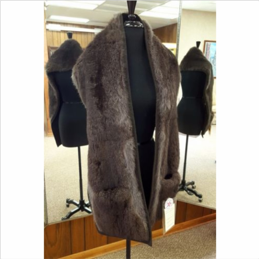 Possum Fur and Wool Scarves with Patch Pockets
